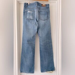 Paige PPD premium denim jeans WIDE leg 30 medium blue distressed